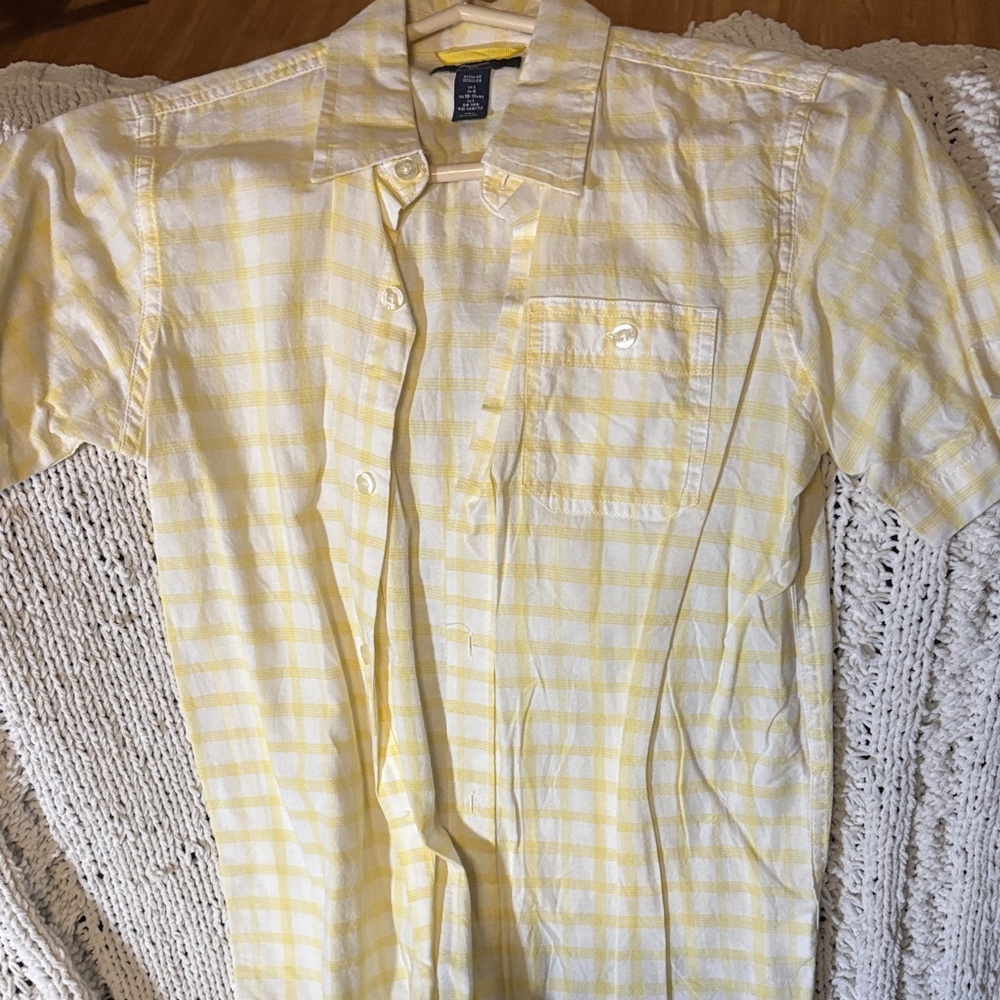 GAP Sunny Yellow Checkered Button Down Shirt